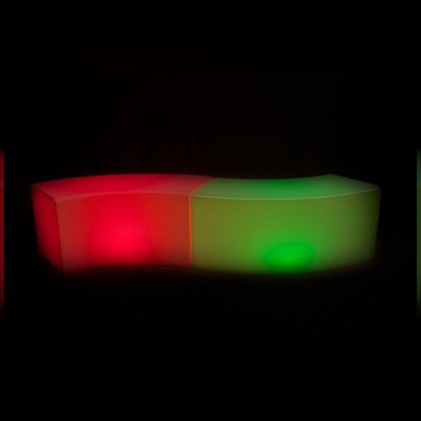 LED Glow Curved Bench