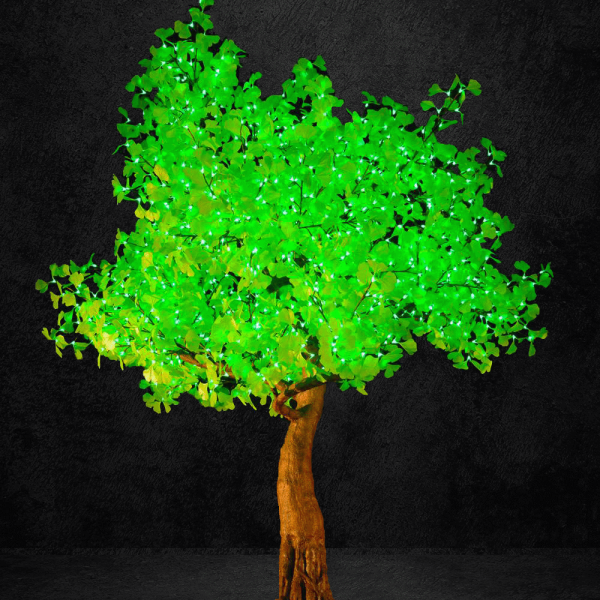 2.9m Green Leaf LED Ginkgo Tree
